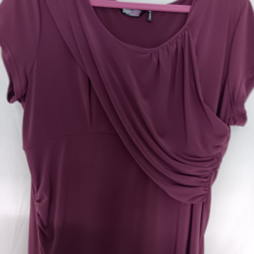 Shapesational Women's Burgandy Dress Size XL Midi Short Sleeve Body Forming - Picture 4 of 6